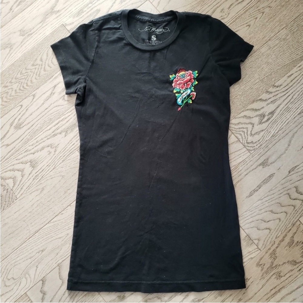 Ed hardy embroidered womens t shirt